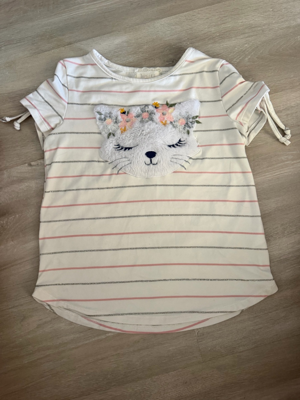 Kids Striped Shirt with Soft Cat Face